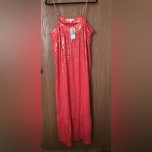 Michael Michael Kors maxi dress. Gold chain straps. Size 1x. New with tags.